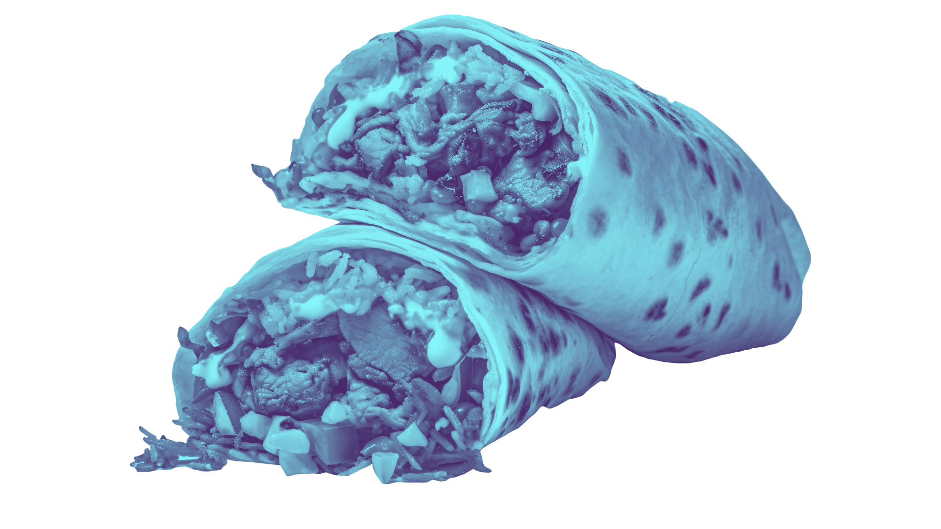 Duotone burrito wrap, quick-service menu innovation